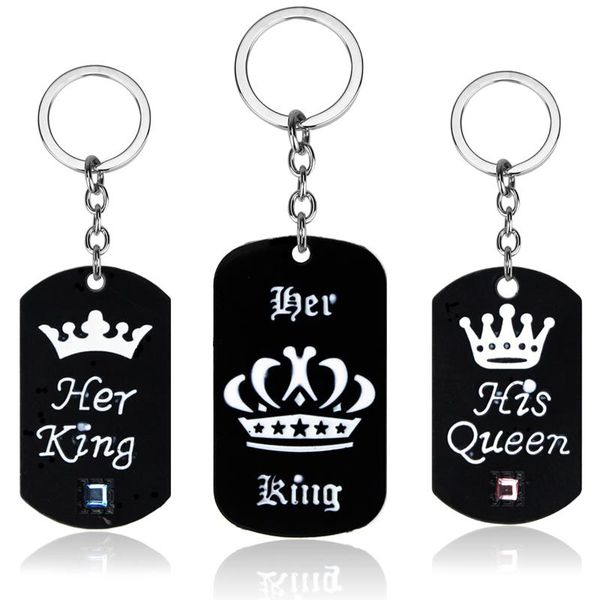 keychains her king his queen tag keychain black creative alloy pendant necklace couple love forever valentine day jewelry, Silver
keychains her king his queen tag keychain black creative alloy pendant necklace couple love forever valentine day jewelry, Silver