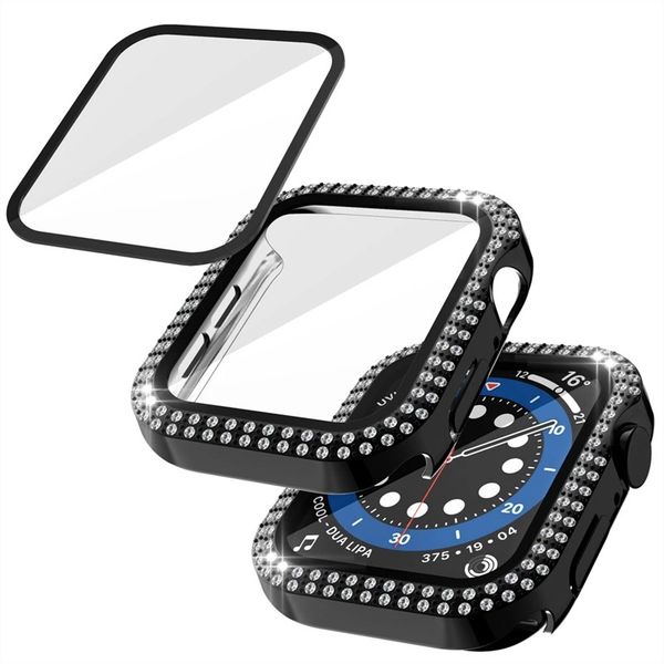 two-row diamond case for apple watch series 6 se 5 4 pc frame+tempered glass full screen protector cover bumper
two-row diamond case for apple watch series 6 se 5 4 pc frame+tempered glass full screen protector cover bumper