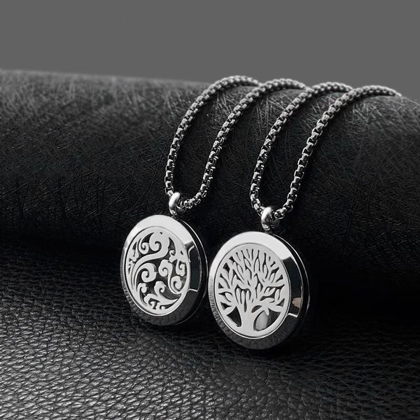 pendant necklaces fashion stainless steel titanium hollow tree diffusion box wild necklace, Silver
pendant necklaces fashion stainless steel titanium hollow tree diffusion box wild necklace, Silver