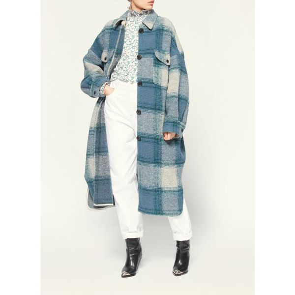 high 10.25 quality soft comfortable warm wool coat women gradient plaid vintage fashion long outerwear autumn winter women's & blends, Black
high 10.25 quality soft comfortable warm wool coat women gradient plaid vintage fashion long outerwear autumn winter women's & blends, Black