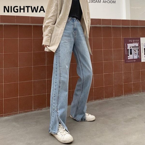 women's jeans nightwa 2021 summer vintage long trousers cowboy female loose streetwear high waist women split wide leg, Blue
women's jeans nightwa 2021 summer vintage long trousers cowboy female loose streetwear high waist women split wide leg, Blue