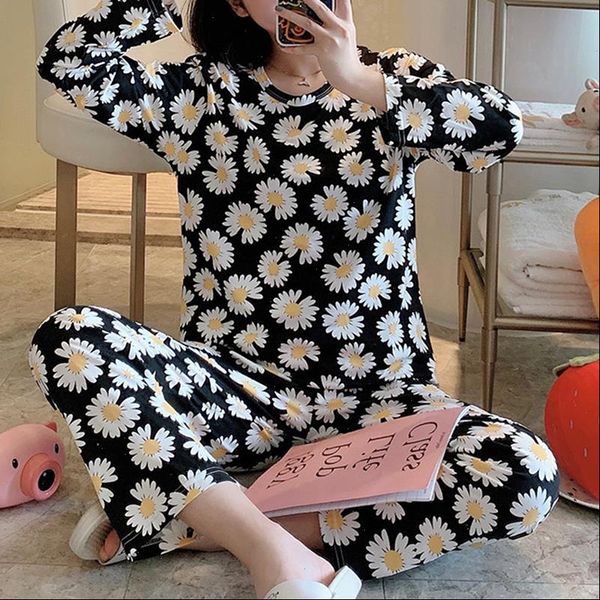 pyjamas homewear long sleeve women sleepwear plus size home clothes night suit female autumn winter floral printed pajamas set, Black;red
pyjamas homewear long sleeve women sleepwear plus size home clothes night suit female autumn winter floral printed pajamas set, Black;red