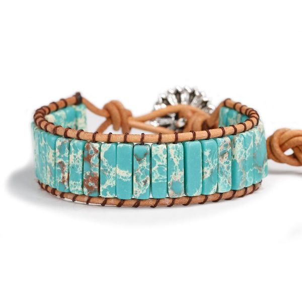 tennis green sea sediment boho natural stone wrap bracelets power jewelry women men bracelet drop single leather bangle, Golden;silver
tennis green sea sediment boho natural stone wrap bracelets power jewelry women men bracelet drop single leather bangle, Golden;silver