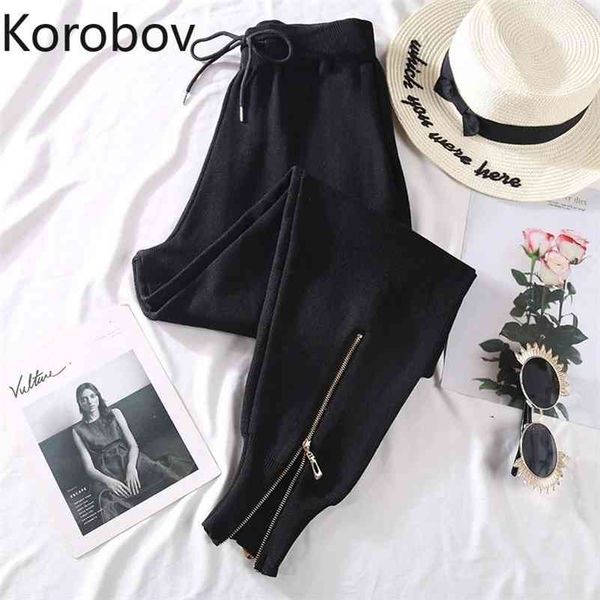 korobov new arrival women high waist pants vintage fake zipper elastics harem pants streetwear casual joggers femme 210430, Black;white
korobov new arrival women high waist pants vintage fake zipper elastics harem pants streetwear casual joggers femme 210430, Black;white