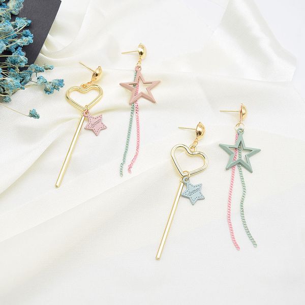 dangle & chandelier asymmetry drop earrings rhinestone stars enamel heart pendant earring plated tassel bisuteria, Silver
dangle & chandelier asymmetry drop earrings rhinestone stars enamel heart pendant earring plated tassel bisuteria, Silver