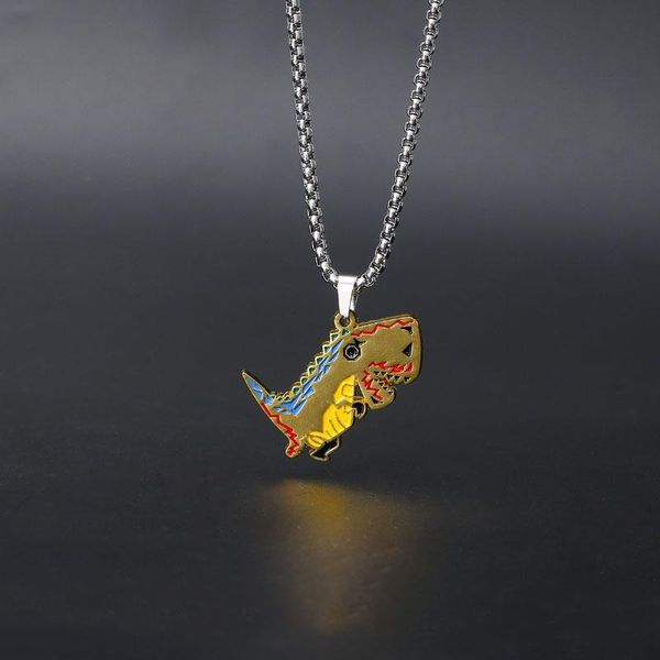 pendant necklaces trend hip hop style color cute little dinosaur personality fashion couple necklace jewelry accessories, Silver
pendant necklaces trend hip hop style color cute little dinosaur personality fashion couple necklace jewelry accessories, Silver