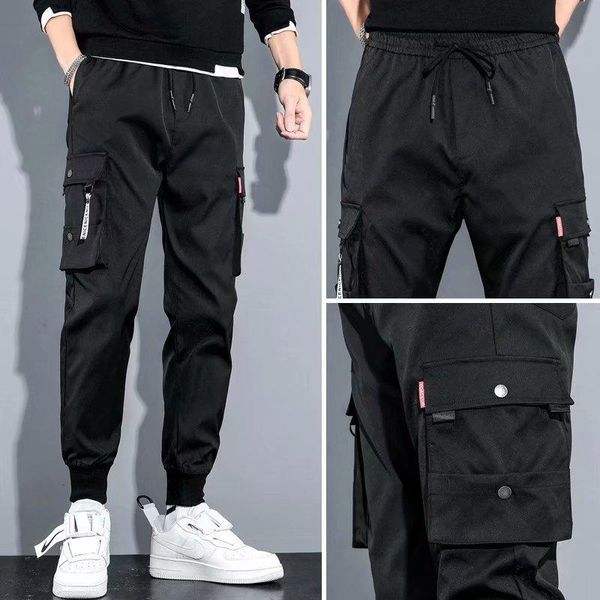 men's pants 2021 seasons fashion overalls multi-pocket design sweatpants oversized casual high-quality cropped trousers, Black
men's pants 2021 seasons fashion overalls multi-pocket design sweatpants oversized casual high-quality cropped trousers, Black