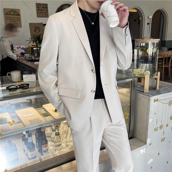 men's suits & blazers casual suits, fashion trend, loose thin single-breasted solid color blouse, black trousers 2-piece suit, White;black
men's suits & blazers casual suits, fashion trend, loose thin single-breasted solid color blouse, black trousers 2-piece suit, White;black