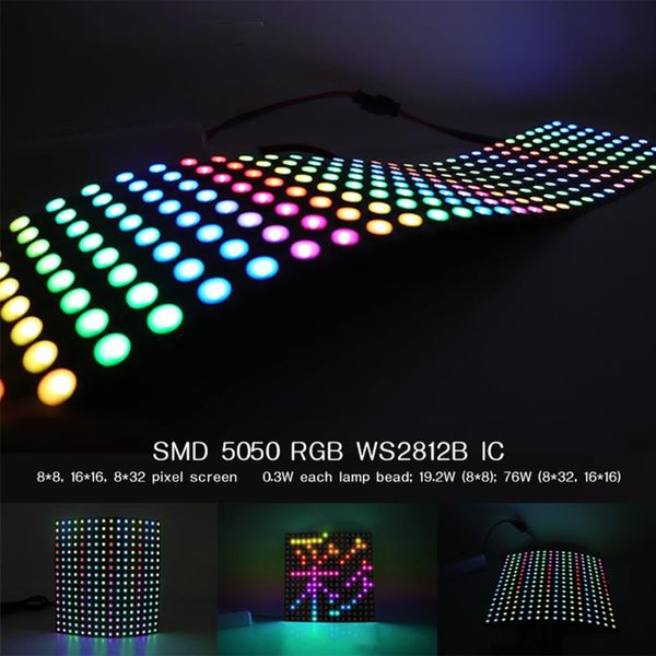 pixels ws2812 digital flexible led programmed panel screen individually addressable full color display board 8*8,16*16,8*32 lights
pixels ws2812 digital flexible led programmed panel screen individually addressable full color display board 8*8,16*16,8*32 lights