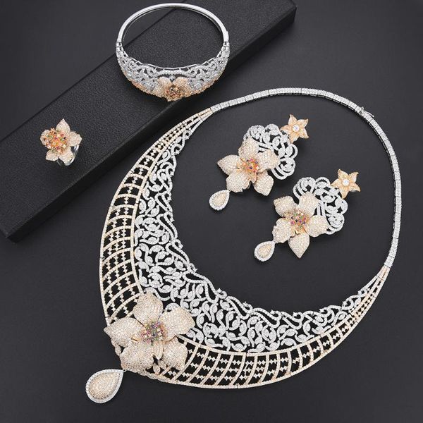 earrings & necklace kellybola luxury blossom hollow wedding dubai jewelry sets nigerian african bracelet ring set, Silver
earrings & necklace kellybola luxury blossom hollow wedding dubai jewelry sets nigerian african bracelet ring set, Silver