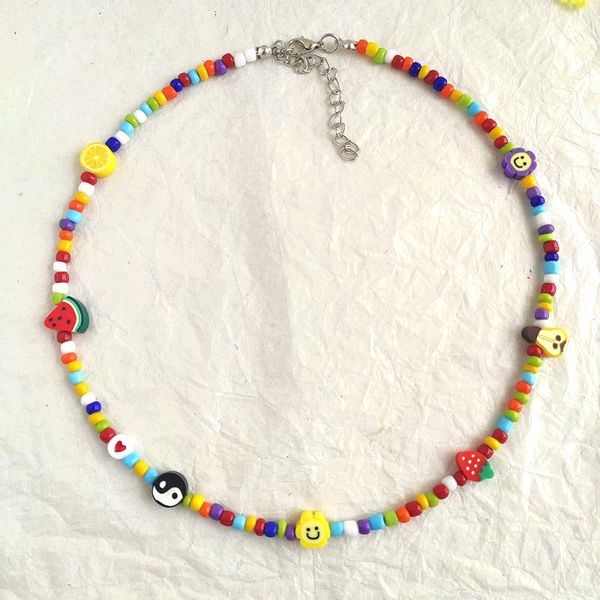 chains soft pottery fengshui hand-woven necklace ins pastoral style multi- fruit rice bead women jewelry chain, Silver
chains soft pottery fengshui hand-woven necklace ins pastoral style multi- fruit rice bead women jewelry chain, Silver