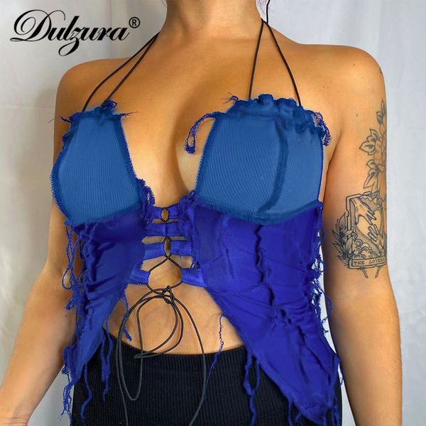 dulzura ribbed patchwork lace up women crop bustier halter backless bodycon streetwear party club 2021 autumn winter, Black;white
dulzura ribbed patchwork lace up women crop bustier halter backless bodycon streetwear party club 2021 autumn winter, Black;white
