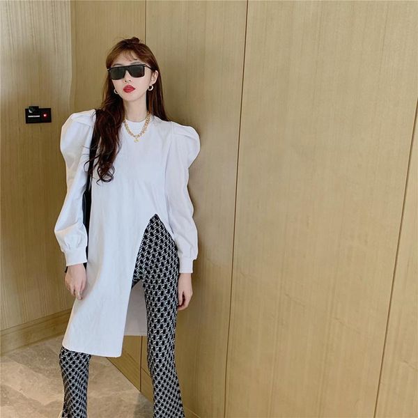 women's blouses & shirts design in the a small number of spring long sleeves with hong kong style and loose medium length irregular bu, White
women's blouses & shirts design in the a small number of spring long sleeves with hong kong style and loose medium length irregular bu, White