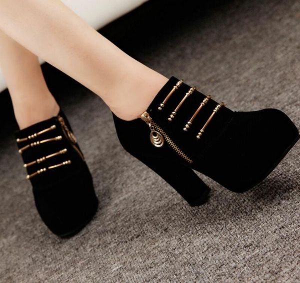 boots women's chunky zip platform ankle high heels shoes pumps suede hoe sale sz, Black
boots women's chunky zip platform ankle high heels shoes pumps suede hoe sale sz, Black