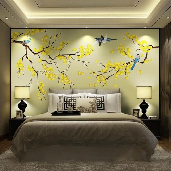 wallpapers ginkgo hand-painted flowers and birds chinese style wall decoration painting custom wallpaper mural background
wallpapers ginkgo hand-painted flowers and birds chinese style wall decoration painting custom wallpaper mural background