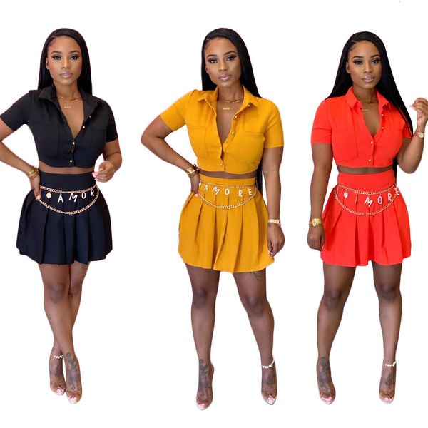 dresses 2 pieces summer fashion women set female solid short sleeve shirt elastic waist mini skirts two piece sets, Black;gray
dresses 2 pieces summer fashion women set female solid short sleeve shirt elastic waist mini skirts two piece sets, Black;gray