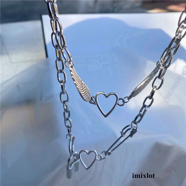 harajuku hollow out heart wing lock pins pendant necklace for women girl punk cool vintage safety unique choker necklace jewelry, Silver
harajuku hollow out heart wing lock pins pendant necklace for women girl punk cool vintage safety unique choker necklace jewelry, Silver