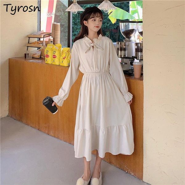 casual dresses long sleeve dress women design bow sweet elegant ruffles solid defined waist vestidos feminine preppy style empire midi, Black;gray
casual dresses long sleeve dress women design bow sweet elegant ruffles solid defined waist vestidos feminine preppy style empire midi, Black;gray