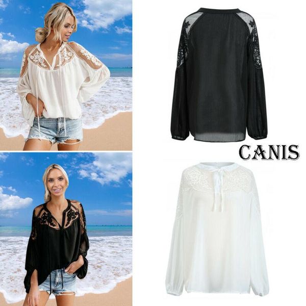 women's blouses & shirts 2021 women chiffon white black lace holiday ladies mesh hollow and long sleeve blusas mujer de moda
women's blouses & shirts 2021 women chiffon white black lace holiday ladies mesh hollow and long sleeve blusas mujer de moda