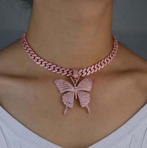 chains pink clear crystal butterfly pendant charm miami curb cuban chain hip hop necklace rapper gift rock for men women jewelry, Silver
chains pink clear crystal butterfly pendant charm miami curb cuban chain hip hop necklace rapper gift rock for men women jewelry, Silver