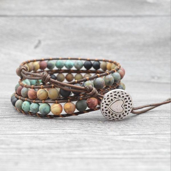 tennis vintage leather bracelets 6mm matte stone 3 strands wrap woven multilayer boho bracelet handmade jewelry dropship, Golden;silver
tennis vintage leather bracelets 6mm matte stone 3 strands wrap woven multilayer boho bracelet handmade jewelry dropship, Golden;silver