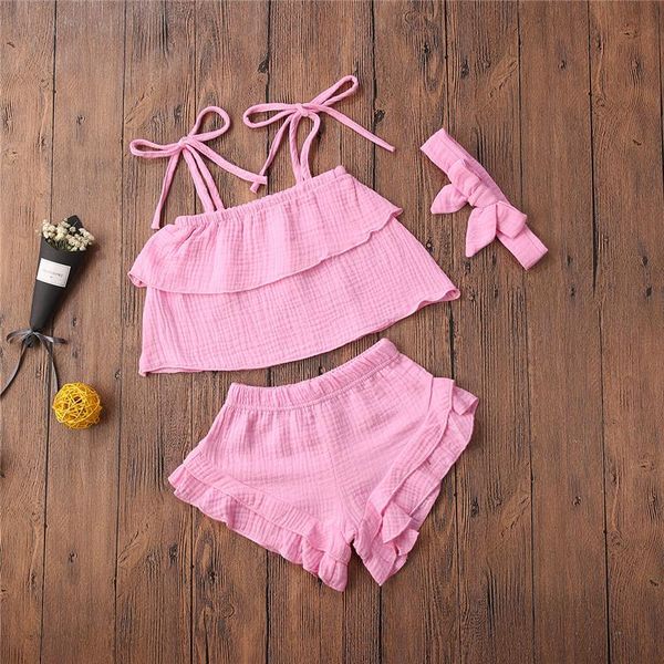 toddler girls clothes set solid color sleeveless boat neck cropped + ruffle shorts bow-knot headband for summer 1-5years clothing sets, White
toddler girls clothes set solid color sleeveless boat neck cropped + ruffle shorts bow-knot headband for summer 1-5years clothing sets, White