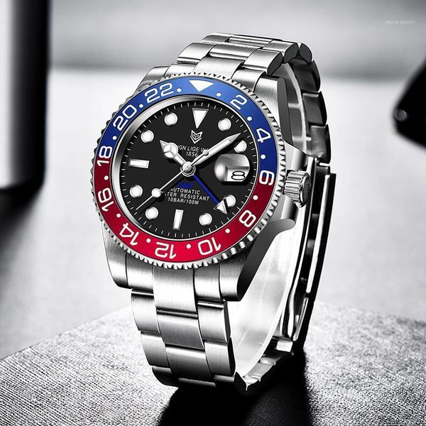 men watch 2021lige sapphire luxury business watches mens ceramic bezel gmt automatic mechanical clock 100m waterproof wristwatch wristwatche, Slivery;brown
men watch 2021lige sapphire luxury business watches mens ceramic bezel gmt automatic mechanical clock 100m waterproof wristwatch wristwatche, Slivery;brown