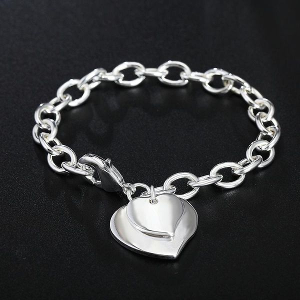 charm bracelets fashion 925 sterling silver charms double heart for women retro female wedding party jewelry jewellery gift, Golden;silver
charm bracelets fashion 925 sterling silver charms double heart for women retro female wedding party jewelry jewellery gift, Golden;silver