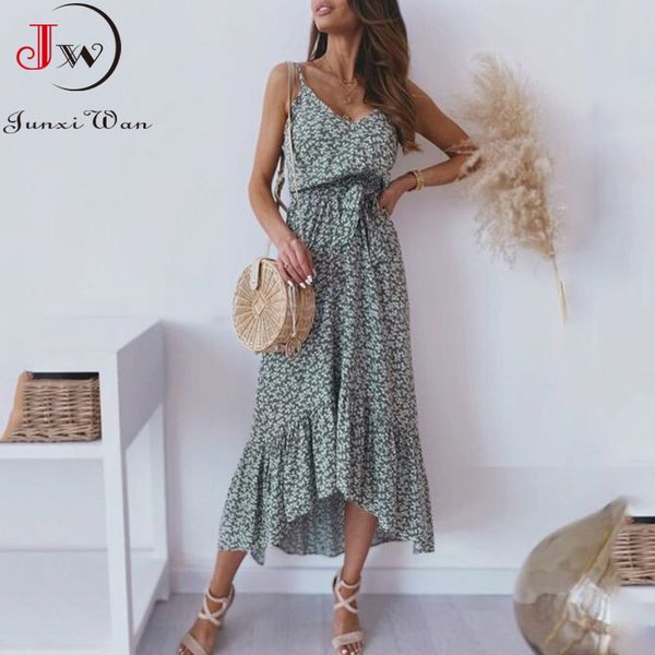 spaghetti strap beach long dress summer women boho floral print a-line maxi ruffle vestidos plus size 210510, Black;gray
spaghetti strap beach long dress summer women boho floral print a-line maxi ruffle vestidos plus size 210510, Black;gray