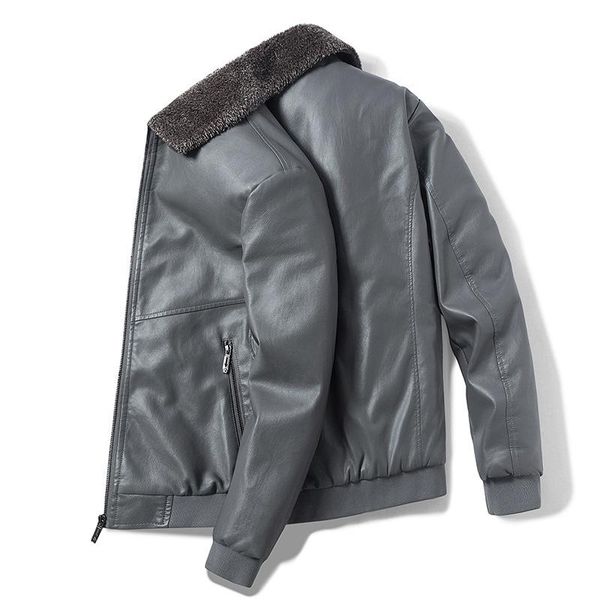 men's jackets winter leather jacket plush collar coat and vintage thick fashion trench clothing, Black;brown
men's jackets winter leather jacket plush collar coat and vintage thick fashion trench clothing, Black;brown