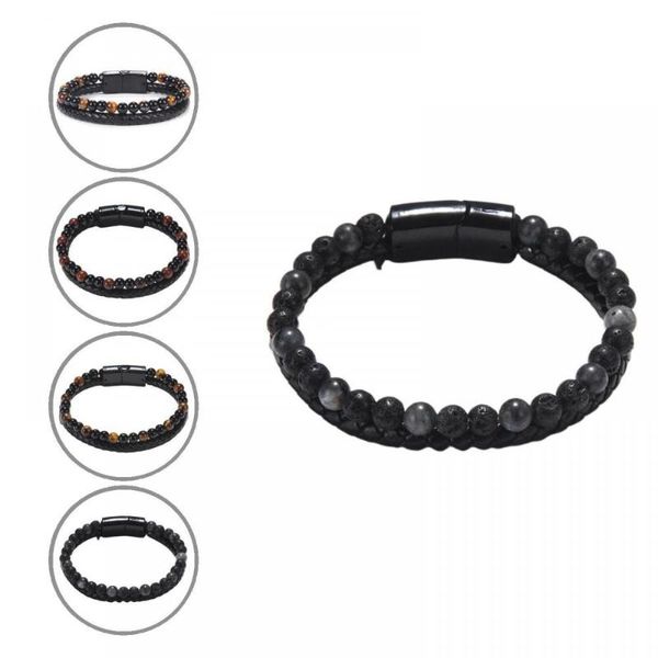 link, chain fashion men natural stone beads magnetic clasp bracelet bangle jewelry gift, Black
link, chain fashion men natural stone beads magnetic clasp bracelet bangle jewelry gift, Black