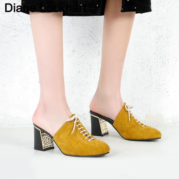new fashion high heels slippers outdoor wearing square heel sandals women slides summer flock muller shoes lace up pumps 41 42, Black
new fashion high heels slippers outdoor wearing square heel sandals women slides summer flock muller shoes lace up pumps 41 42, Black
