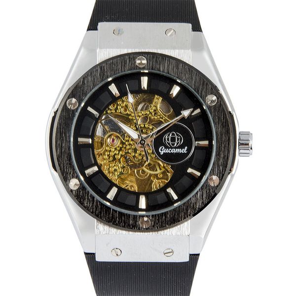 gutuo new men's watch trend business automatic mechanical sile tape watch, Slivery;brown
gutuo new men's watch trend business automatic mechanical sile tape watch, Slivery;brown