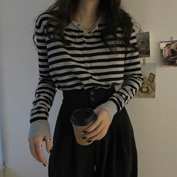 women's knits & tees women cardigan sweater knitted striped korean fashion trendy slim fit office lady simple loose low o-neck temperam, White
women's knits & tees women cardigan sweater knitted striped korean fashion trendy slim fit office lady simple loose low o-neck temperam, White