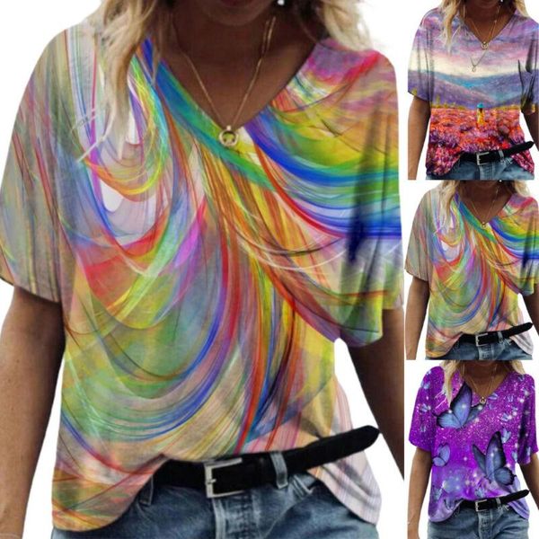 women's t-shirt summer clothes casual tee shirt woman tshirts oversized t womens short sleeve v-neck loose printed, White
women's t-shirt summer clothes casual tee shirt woman tshirts oversized t womens short sleeve v-neck loose printed, White