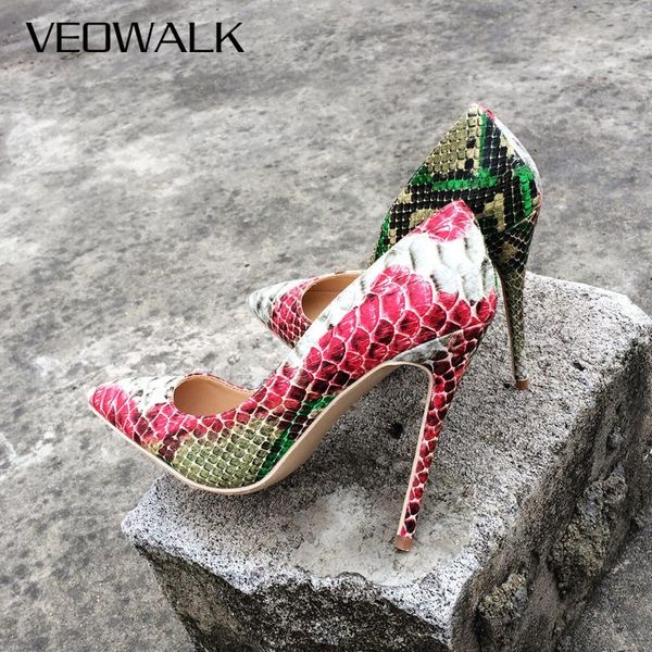 veowalk snake printed leather women green and red high heels 12//8cm stiletto pointed toe slip on pumps party shoes dress, Black
veowalk snake printed leather women green and red high heels 12//8cm stiletto pointed toe slip on pumps party shoes dress, Black