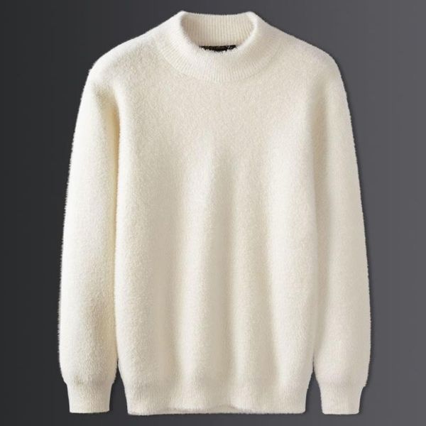 men's sweaters the latest sweater in autumn and winter 2021 imitation mink semi high neck thickened knitted bottoms fashion clothes, White;black
men's sweaters the latest sweater in autumn and winter 2021 imitation mink semi high neck thickened knitted bottoms fashion clothes, White;black