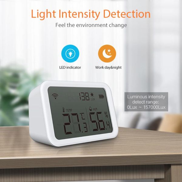 smart home control tuya wifi zigbee temperature humidity sensor lux light detector indoor hygrometer thermometer with lcd screen work hub
smart home control tuya wifi zigbee temperature humidity sensor lux light detector indoor hygrometer thermometer with lcd screen work hub