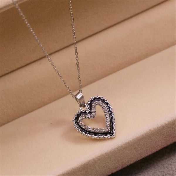 pendant necklaces stainless steel heart-shaped clavicle chain necklace women's party korean style jewelry, Silver
pendant necklaces stainless steel heart-shaped clavicle chain necklace women's party korean style jewelry, Silver
