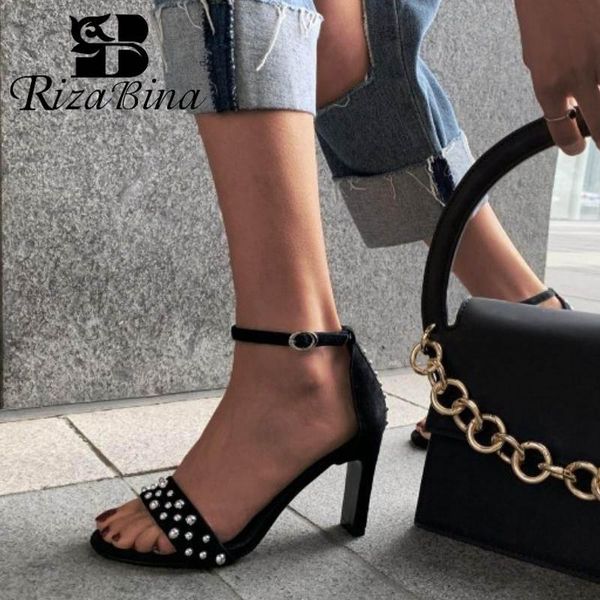 dress shoes rizabina women high heels sandals fashion rivets black summer open toe metal buckle casual footwear size 33-43
dress shoes rizabina women high heels sandals fashion rivets black summer open toe metal buckle casual footwear size 33-43