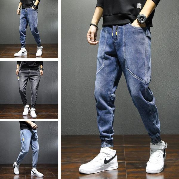 men's jeans slim pants autumn elastic waist drawstring loose harem japanese, Blue
men's jeans slim pants autumn elastic waist drawstring loose harem japanese, Blue