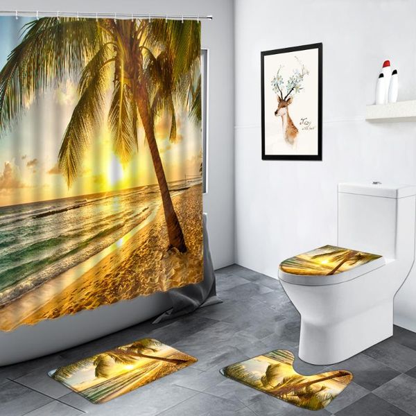 shower curtains dusk beach palm tree ocean waves landscape curtain set non-slip rug toilet cover bath mat bathroom carpet decor door mats
shower curtains dusk beach palm tree ocean waves landscape curtain set non-slip rug toilet cover bath mat bathroom carpet decor door mats
