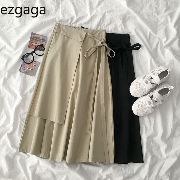 ezgaga skirts for women solid casual korea fashion midi skirt female elastic high waist lace up a-line skirt autumn elegant 210430, Black
ezgaga skirts for women solid casual korea fashion midi skirt female elastic high waist lace up a-line skirt autumn elegant 210430, Black