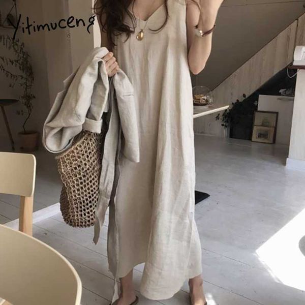 yitimuceng maxi dresses for women spaghetti strap evening beige blue black oversize summer korean fashion elegant dress 210601, Black;gray
yitimuceng maxi dresses for women spaghetti strap evening beige blue black oversize summer korean fashion elegant dress 210601, Black;gray