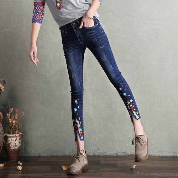 women's jeans 2021 women plus size embroidered nine pencil vintage embroidery skinning stretch denim pants, Blue
women's jeans 2021 women plus size embroidered nine pencil vintage embroidery skinning stretch denim pants, Blue