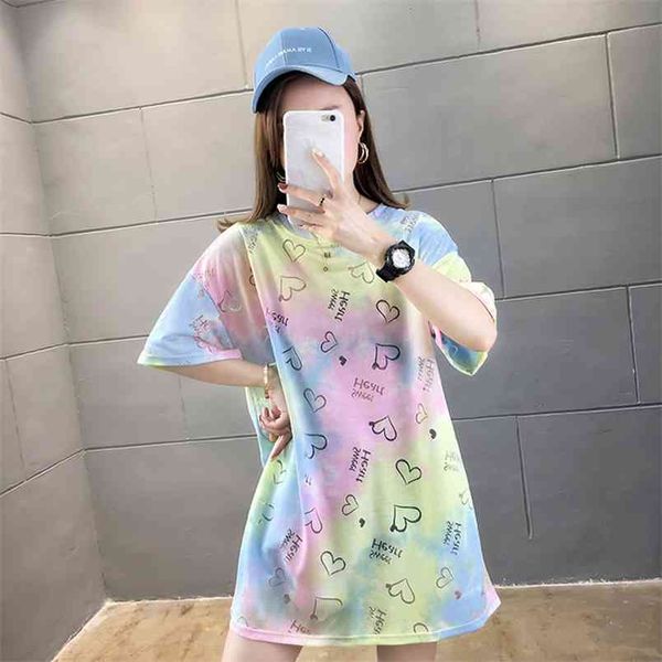 women's plus size short-sleeved t-shirt summer cyber celebrity gradient color long loose heart cotton tees gd402 210506, White
women's plus size short-sleeved t-shirt summer cyber celebrity gradient color long loose heart cotton tees gd402 210506, White