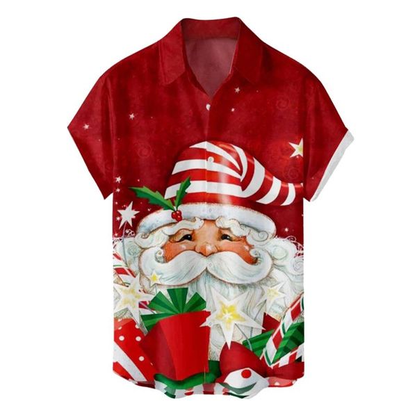men's casual shirts men red blouse santa oldman cartoon short sleeve shirt turn down collar single breasted male for christmas, White;black
men's casual shirts men red blouse santa oldman cartoon short sleeve shirt turn down collar single breasted male for christmas, White;black