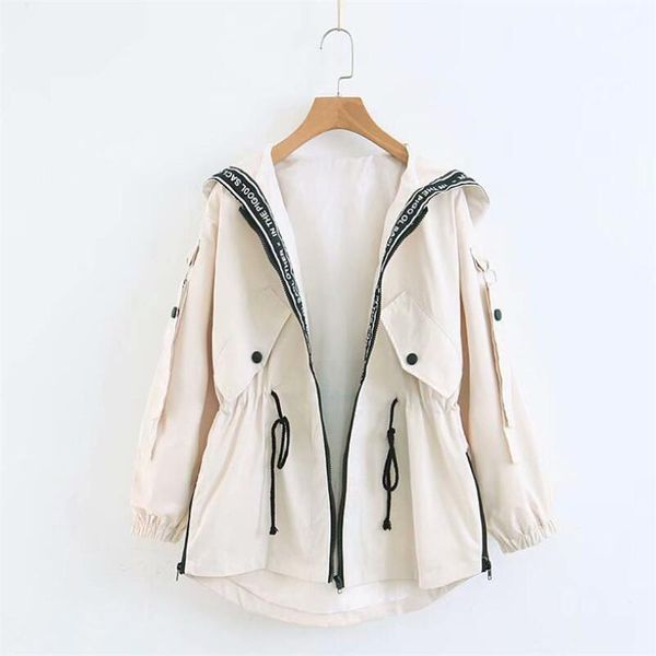 women's trench coats large size long coat hooded letter drawstring girdle outwear loose women hat windbreaker fashion lady spring autum, Tan;black
women's trench coats large size long coat hooded letter drawstring girdle outwear loose women hat windbreaker fashion lady spring autum, Tan;black
