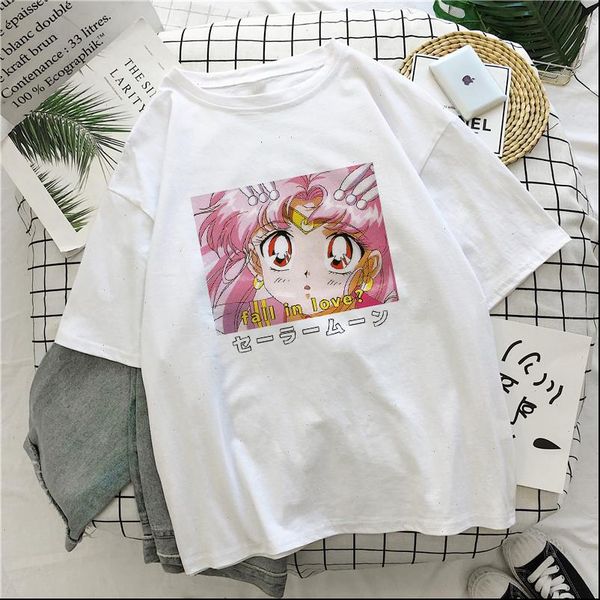 sailor moon womens kawaii fall in love cartoon print t shirt summer women harajuku ulzzang cute vintage loose short, White
sailor moon womens kawaii fall in love cartoon print t shirt summer women harajuku ulzzang cute vintage loose short, White