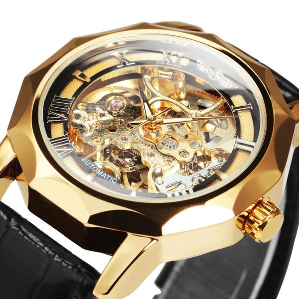 wristwatches winner luxury transparent skeleton watch men golden irregular case automatic mechanical watches leather strap relogio masculino, Slivery;brown
wristwatches winner luxury transparent skeleton watch men golden irregular case automatic mechanical watches leather strap relogio masculino, Slivery;brown